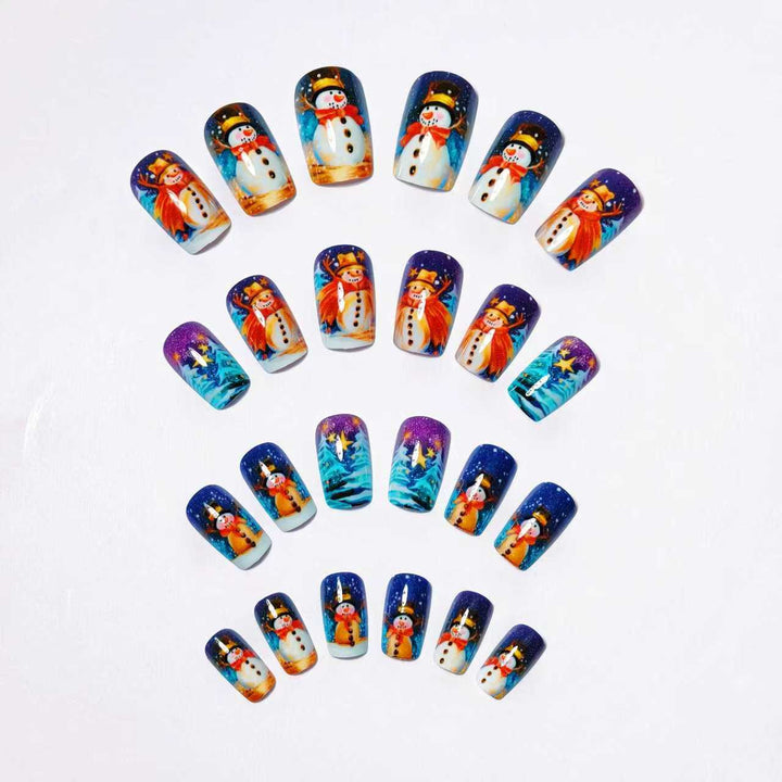 Artificial nails with cheerful snowman design Kalsten
