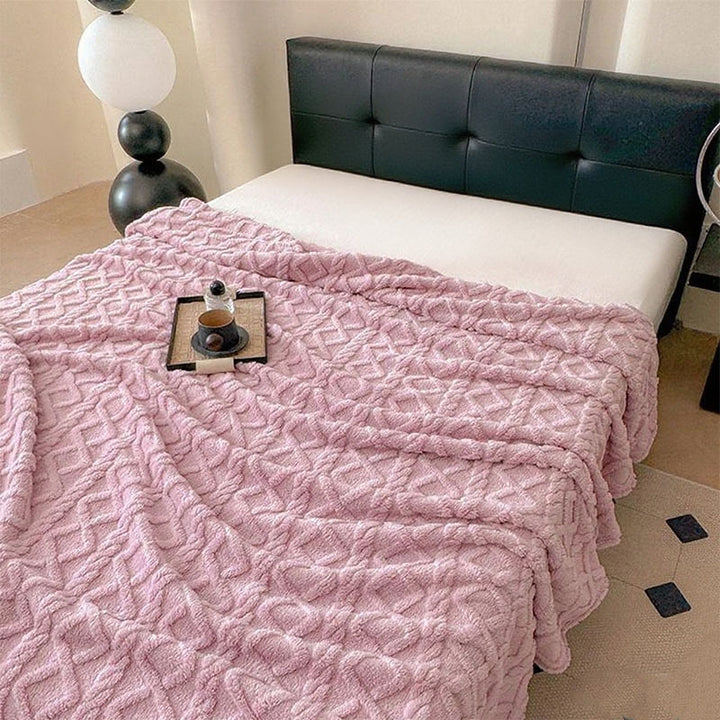 Women Plush Bedspread with Textured Design Kalsten