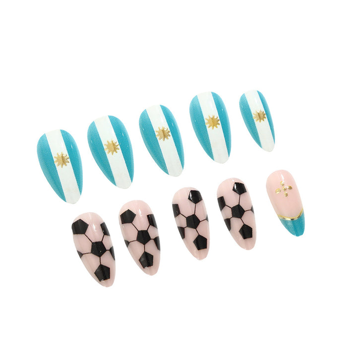 Sporty football design artificial nails Kalsten