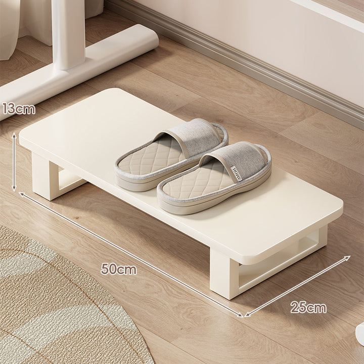 Low Wooden Slipper Platform and Entryway Shoe Shelf Organizer