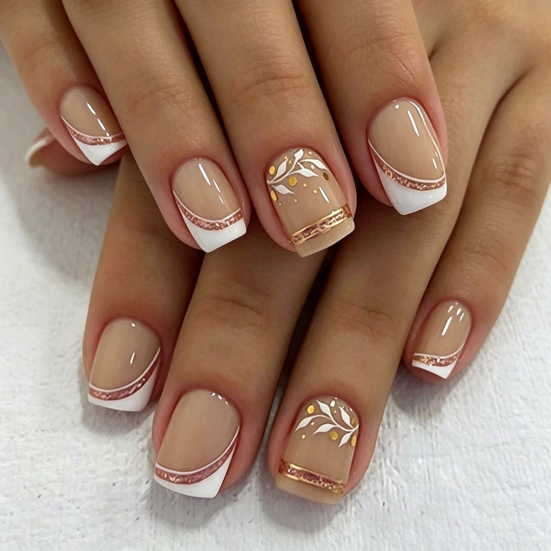Elegant Press-On Nail Tips with Decorative Bow Kalsten