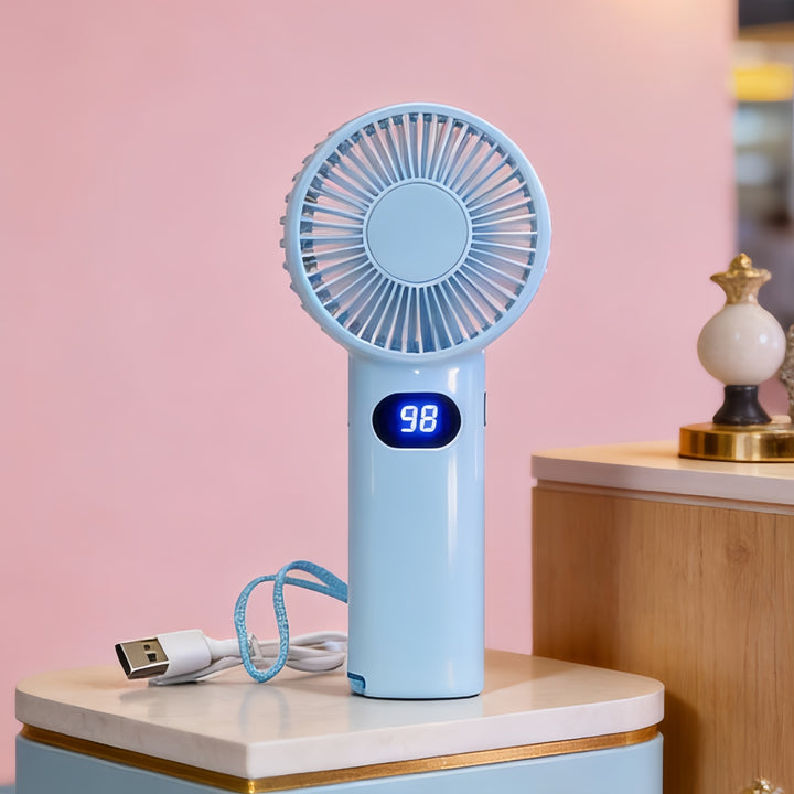 Women's Portable Mini Handheld Fan with LCD Display Kalsten