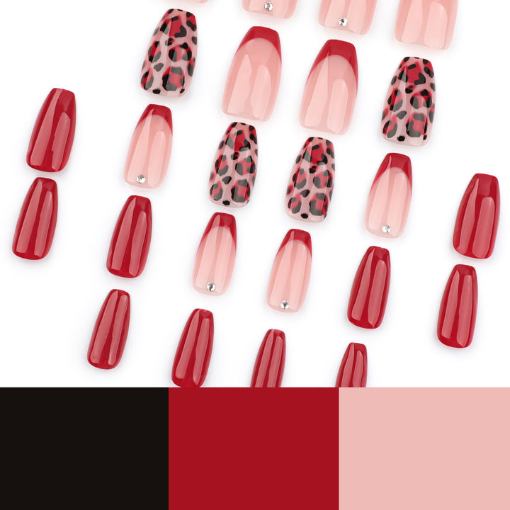 Artificial nail art with elegant leopard patterns Kalsten
