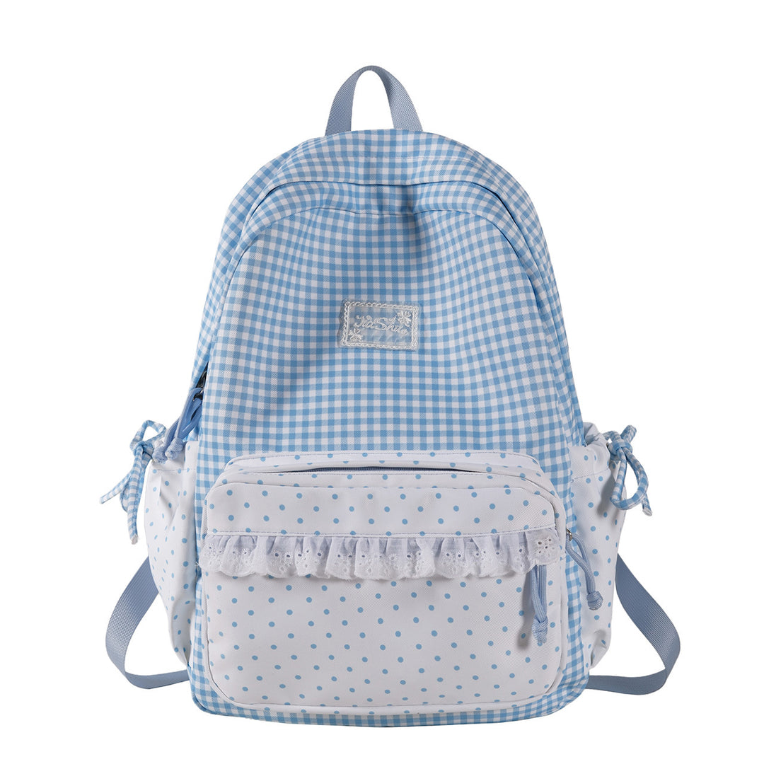 Playful Gingham and Polka Dot Backpack Kalsten