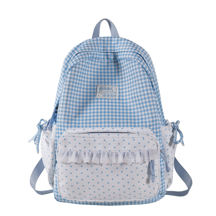 Playful Gingham and Polka Dot Backpack Kalsten