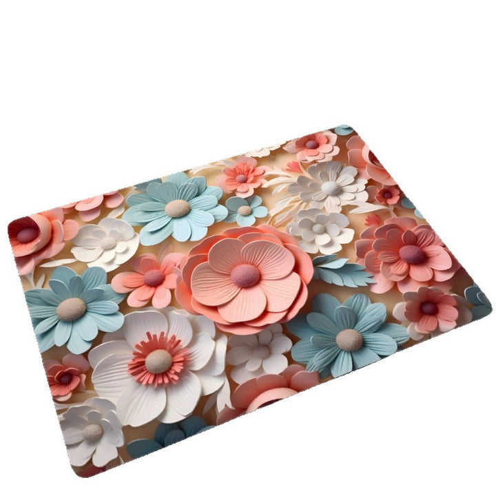 Floral Design Memory Foam Bath Mat Kalsten