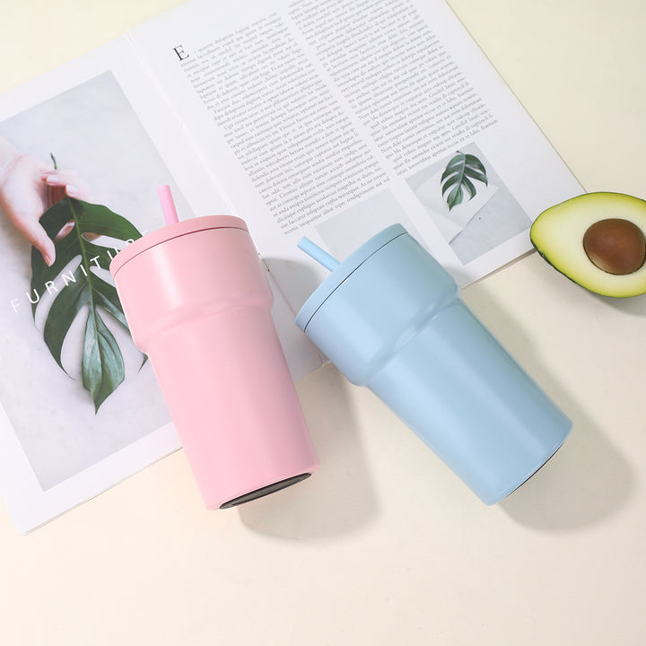 Unisex Insulated Drinking Cup with Dust Protection Lid and Straw Kalsten