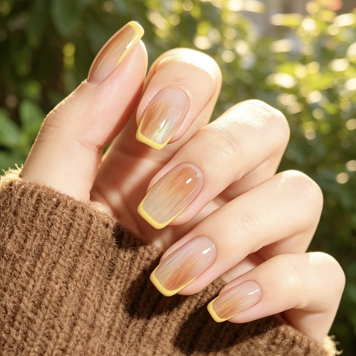 Ombre French Tip Acrylic Nail Set Kalsten