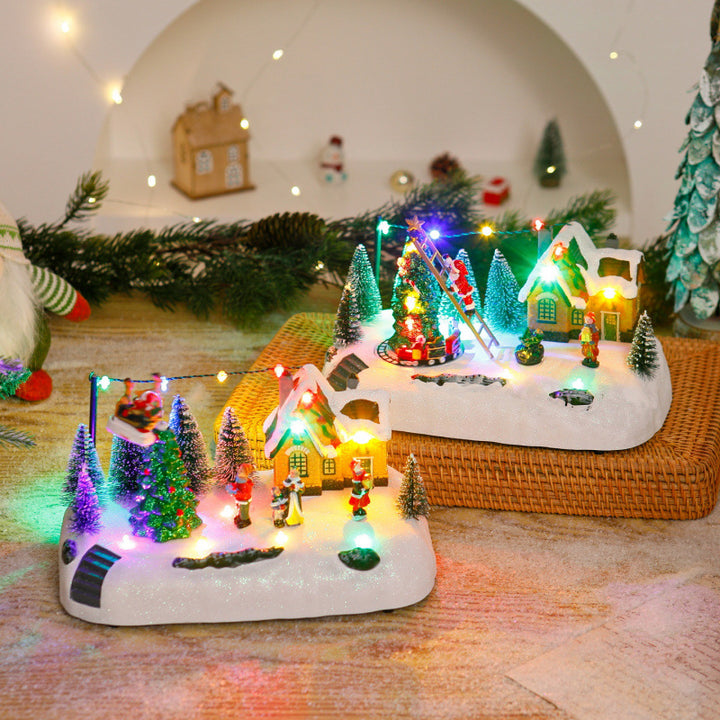 Shopping center Christmas village with luminous figures Kalsten