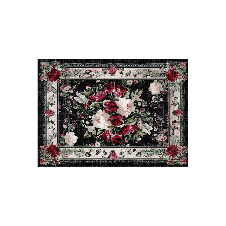 Vintage Floral Print Area Rug Kalsten