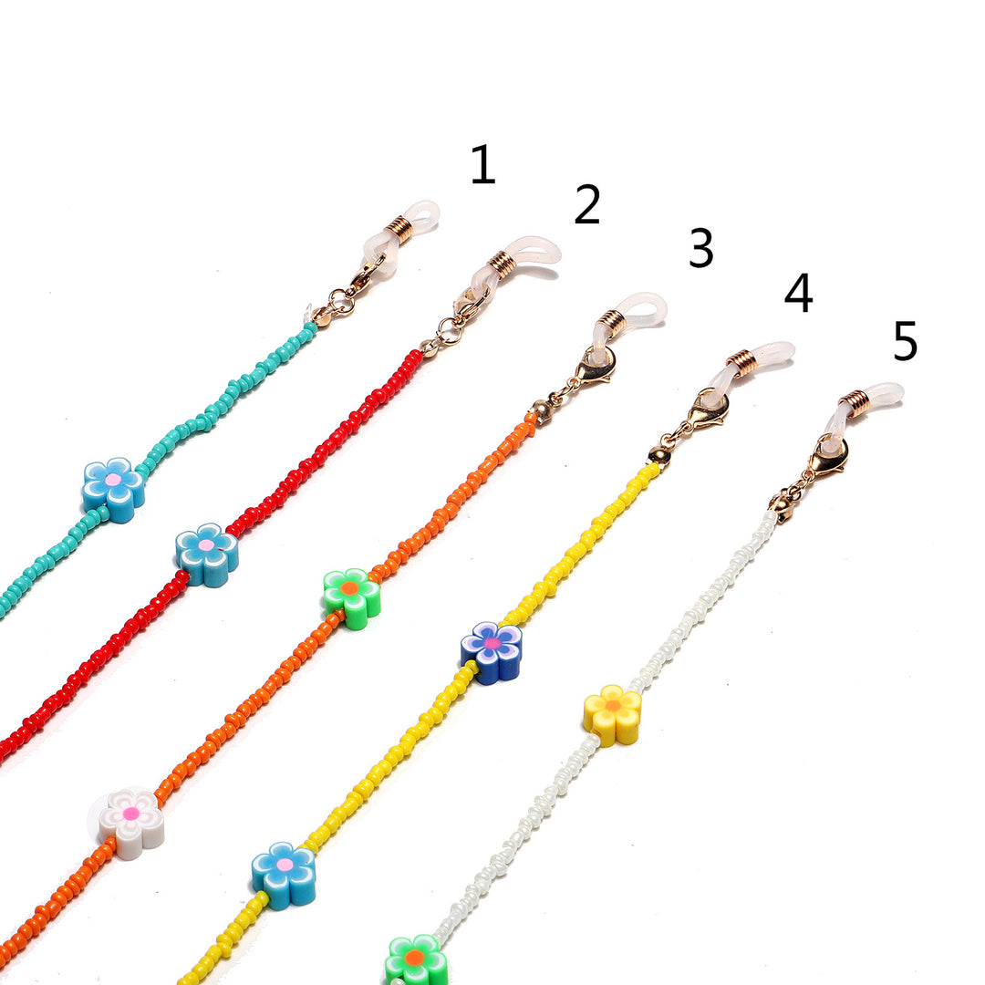 Decorative Flower Beaded Eyewear Chain Kalsten