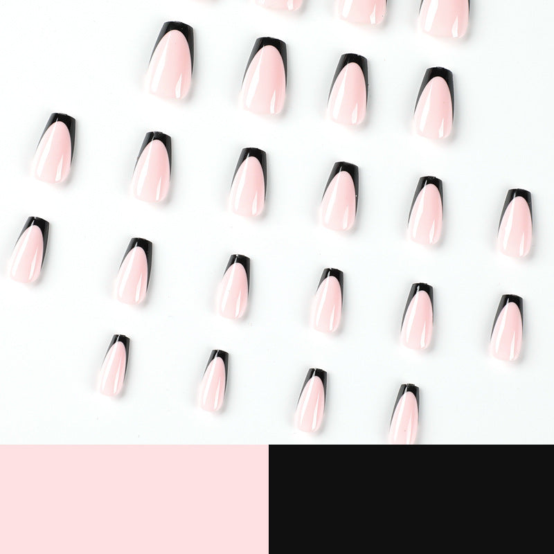 Elegant stiletto nails with contrasting French tip Kalsten