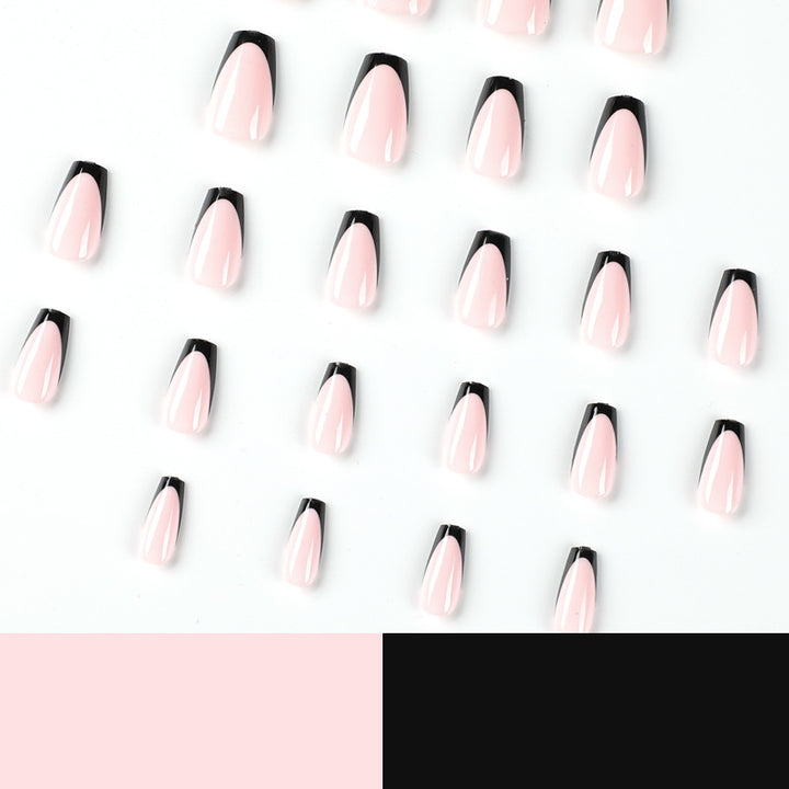 Elegant stiletto nails with contrasting French tip Kalsten