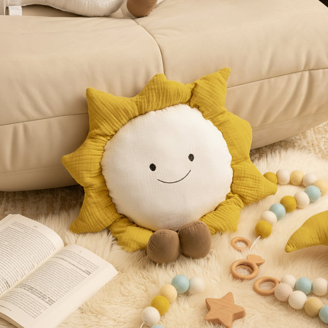 Cute cloud cuddle pillow with dog motif and chenille contour Kalsten