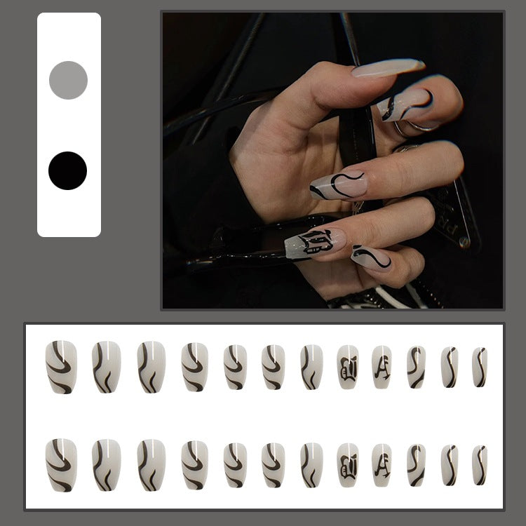 Acrylic nail set with elegant design and creative accents Kalsten