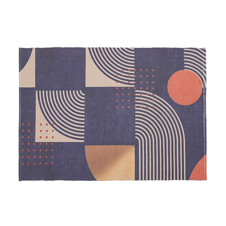 Round Decorative Living Room Carpet with Modern Geometric Pattern Kalsten