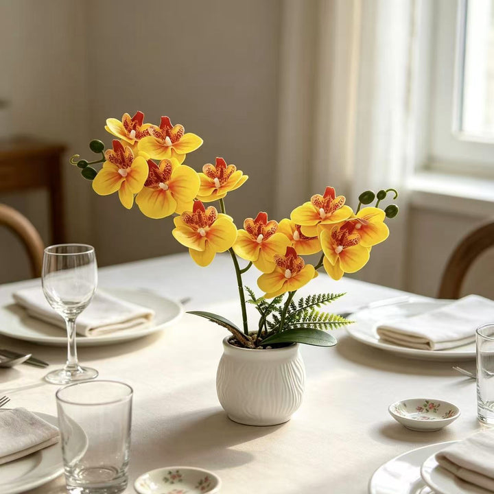 Elegant Artificial Orchid Floral Arrangement