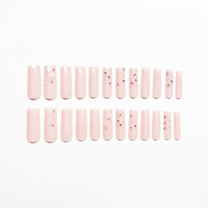 Acrylic nail set with sparkling rhinestone embellishments Kalsten