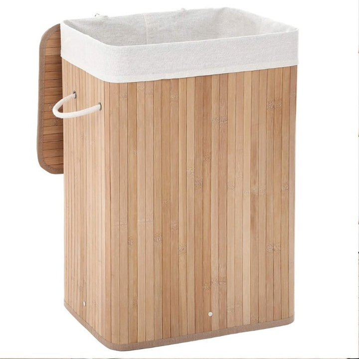 Laundry basket made of natural bamboo with removable cover Kalsten