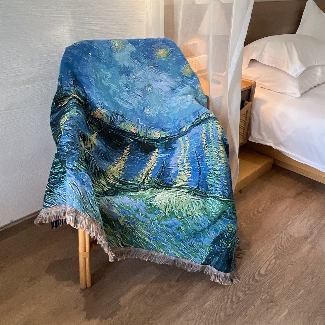 Artistic Handwoven Throw Blanket