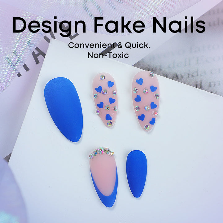 Nail art set with heart design and glitter accents Kalsten