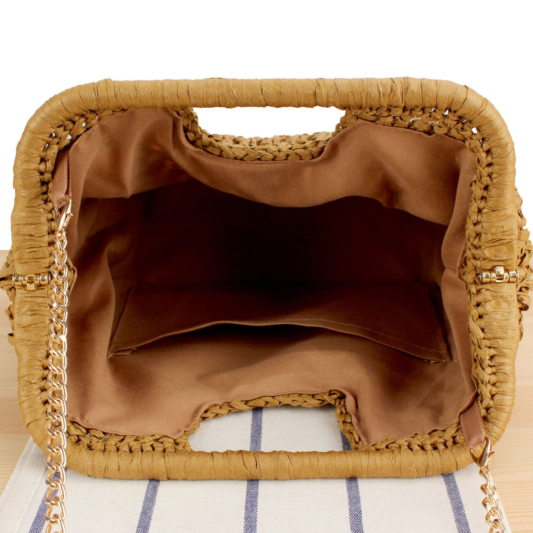Braided handbag with elegant chain strap Kalsten