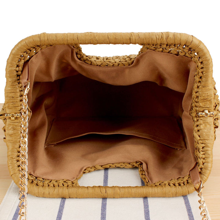 Braided handbag with elegant chain strap Kalsten