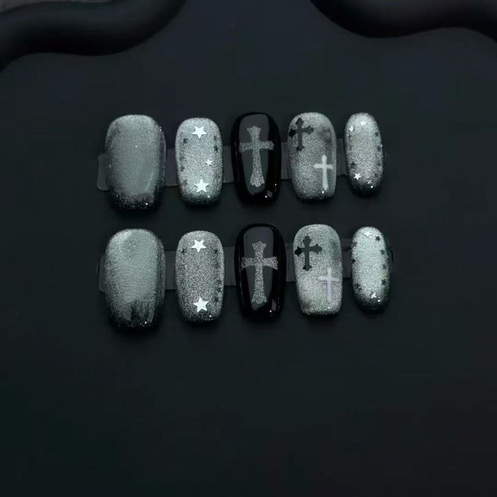 Gothic-Inspired Press-On Nail Art Set Kalsten