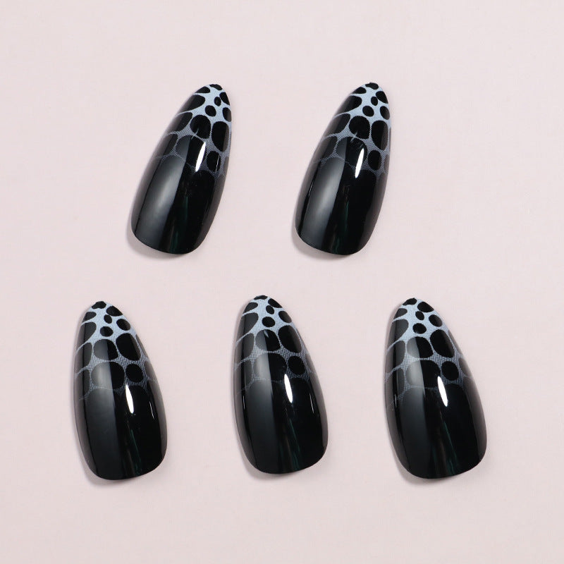 Artistic Press-On Nail Set with Geometric Design Kalsten