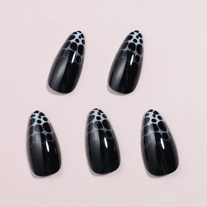Artistic Press-On Nail Set with Geometric Design Kalsten