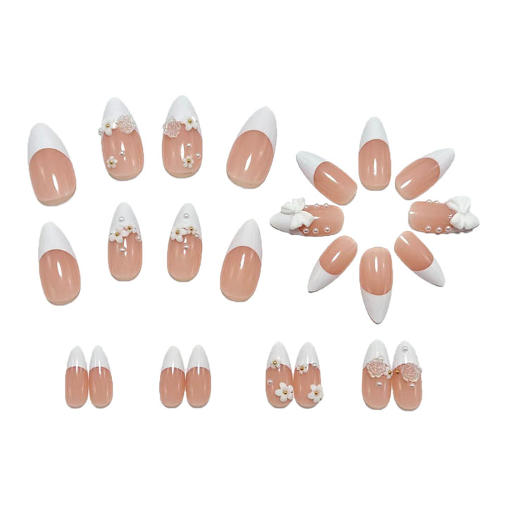 Artificial nails with elegant flower decoration Kalsten