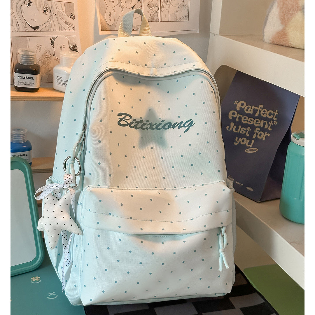 Charming Polka Dot Casual Backpack Kalsten