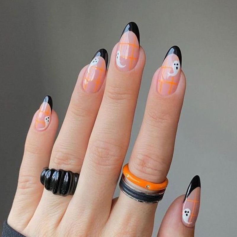 Artistic Halloween-Themed Press-On Nail Set Kalsten