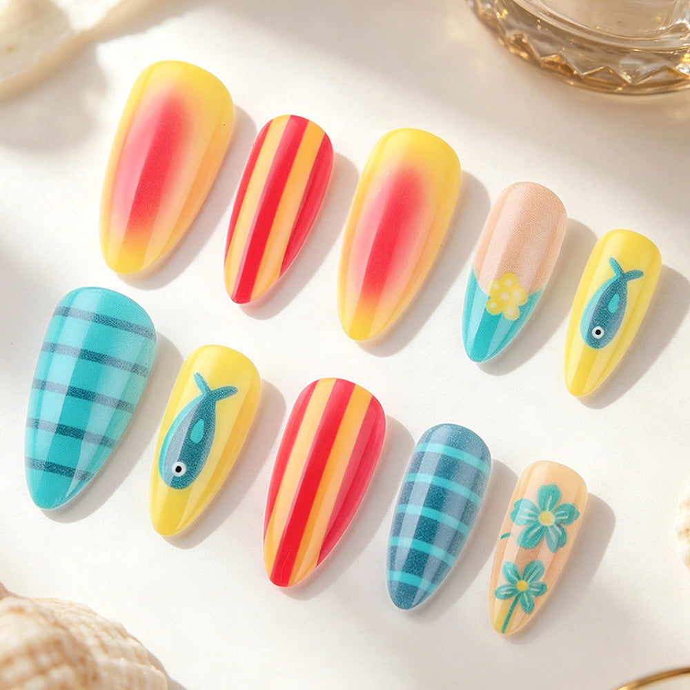 Vibrant Artistic Press-On Nail Set Kalsten