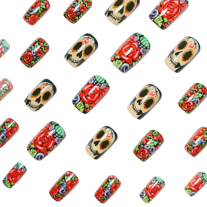 Art nail set with Vibrant Skull design Kalsten