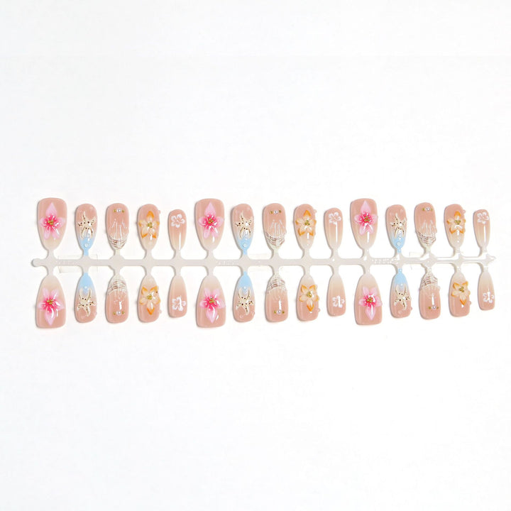 Artificial nails with floral decorations Kalsten