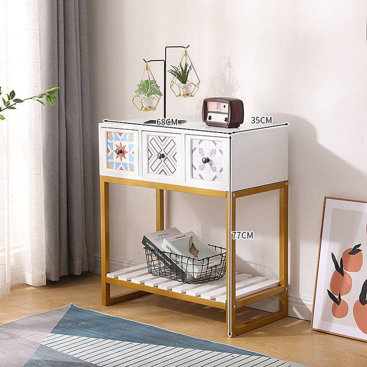 Rustic Wooden Console Table with Storage Kalsten