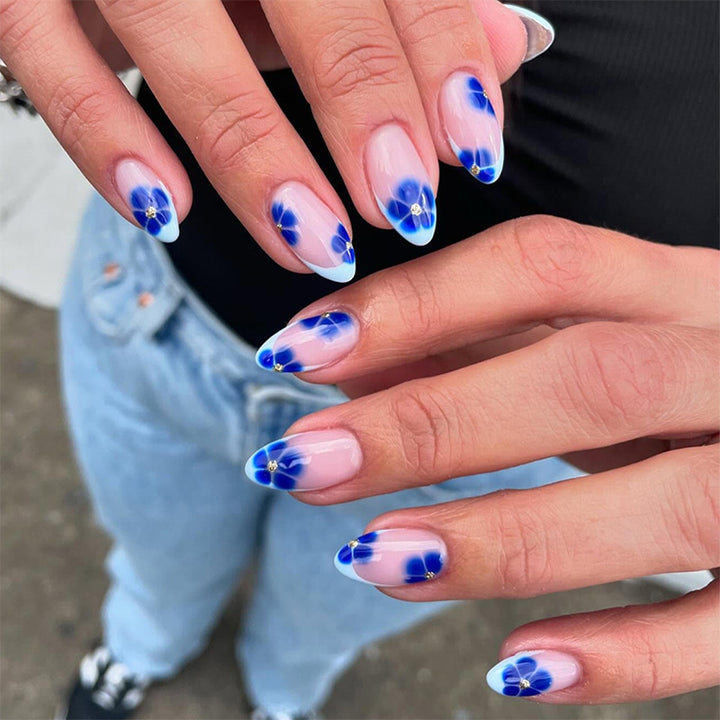 Floral Print Press-On Nail Set Kalsten