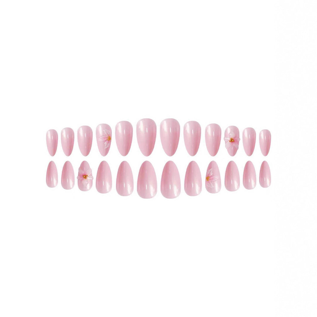 Floral-Decorated Stiletto Press-On Nail Art Kalsten