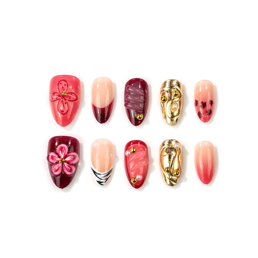 Decorative Floral Press-On Nail Art Set Kalsten 1790636707