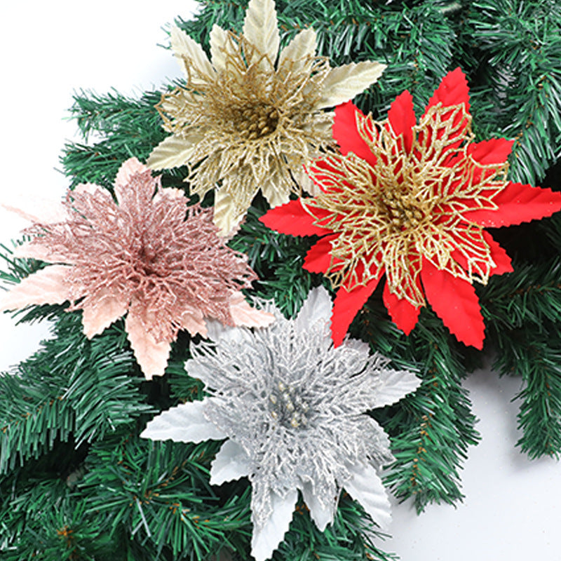 Glittering Holiday Floral Accent Ornament Kalsten