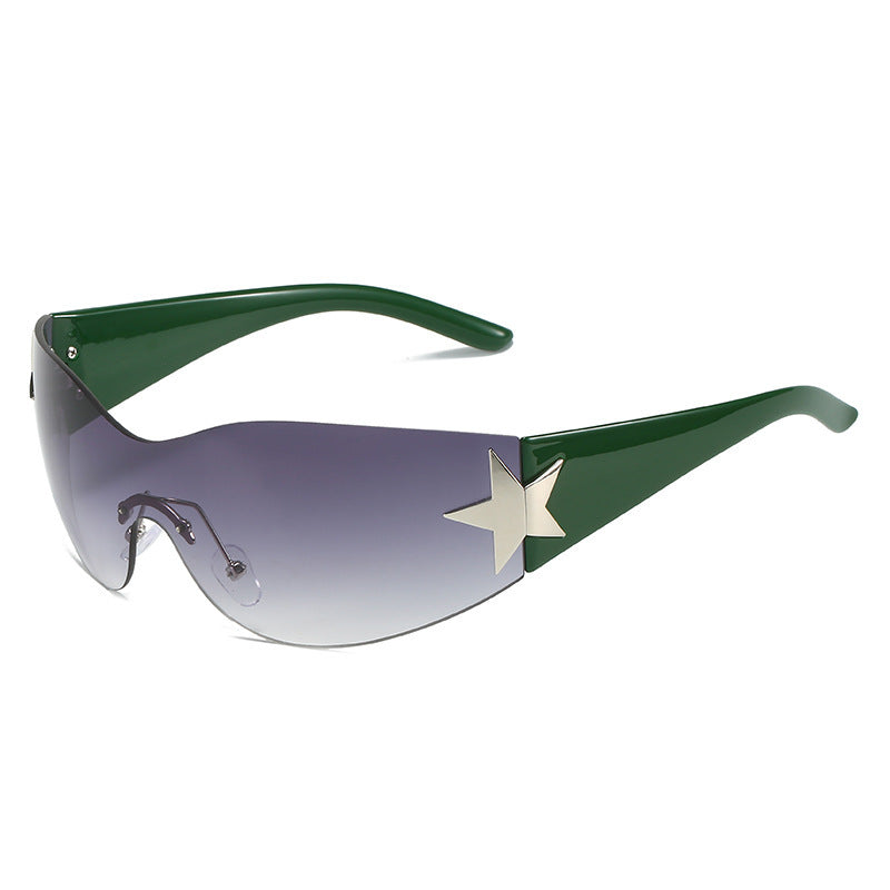 Fashion-Forward Shield Sunglasses with Star Accent Kalsten