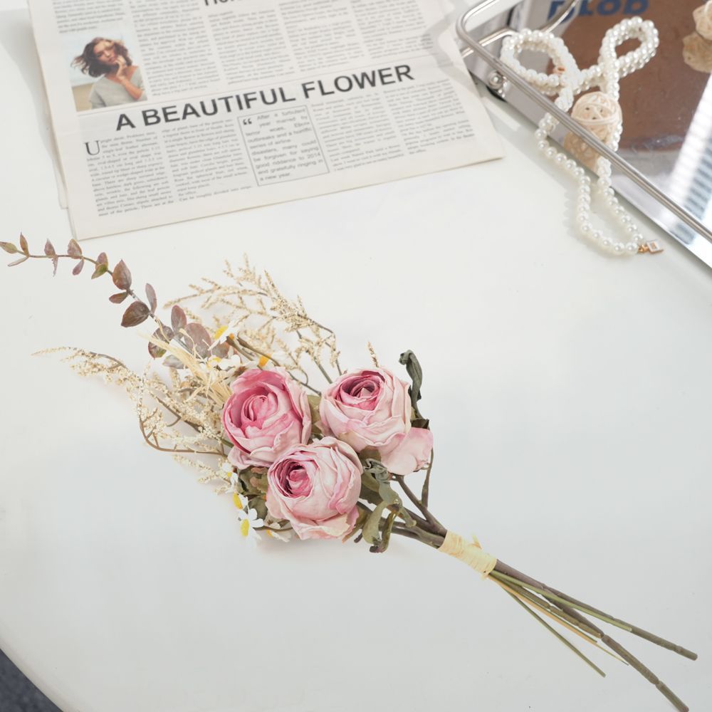 Dried Floral Bouquet with Eucalyptus and Lavender Accents