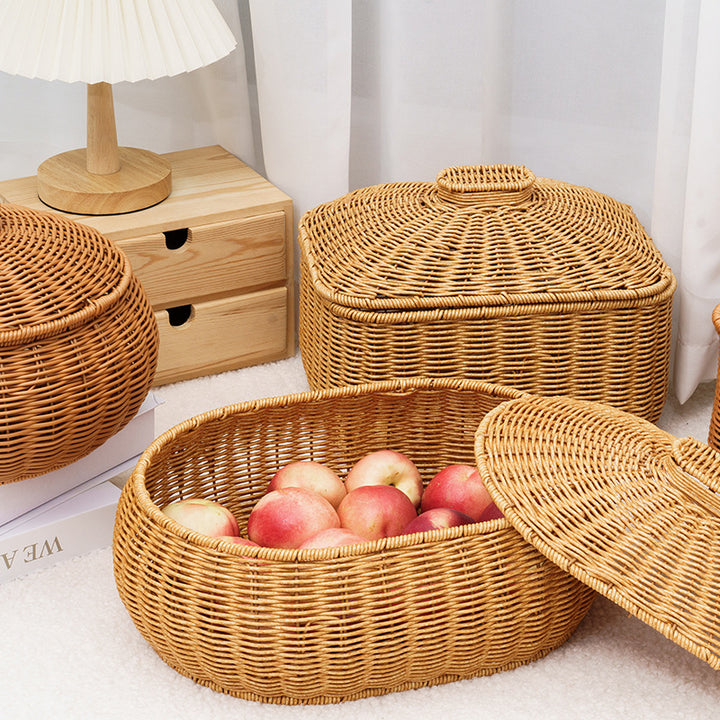 Woven Storage Container with Lid Kalsten