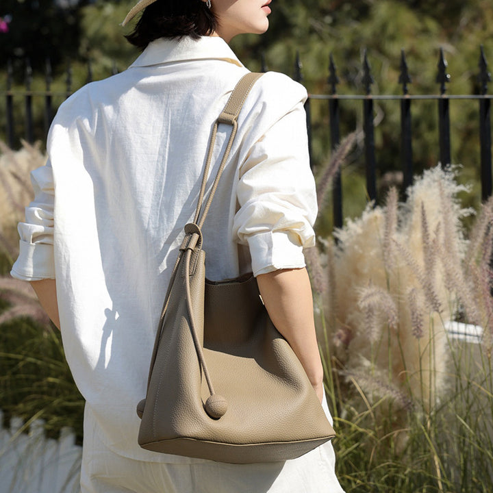 Soft-Structure Pebbled Vegan Leather Drawstring Hobo Shoulder Bag