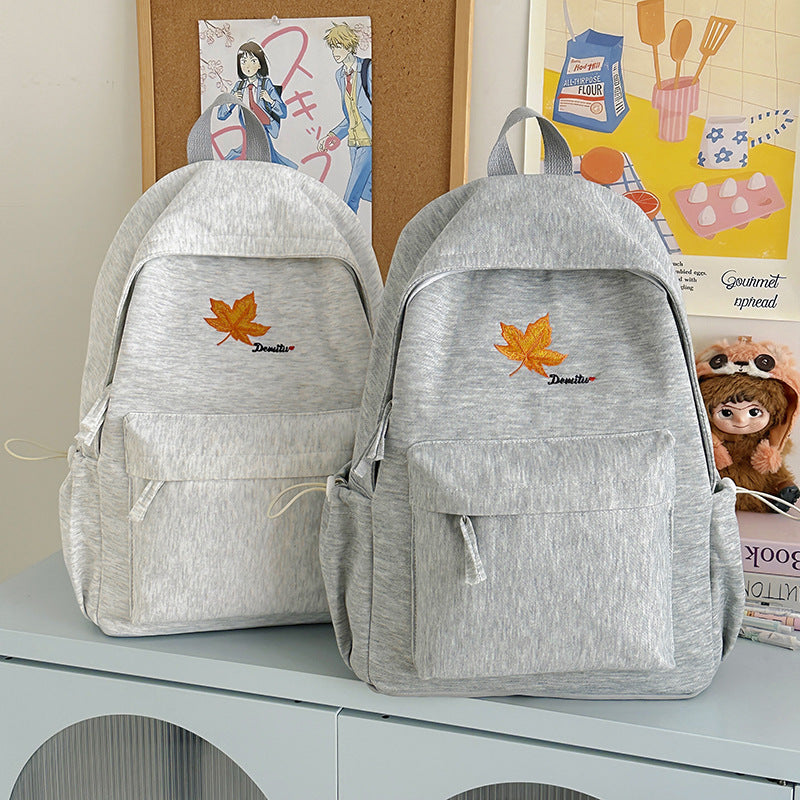 Casual Embroidered Leaf Backpack Kalsten