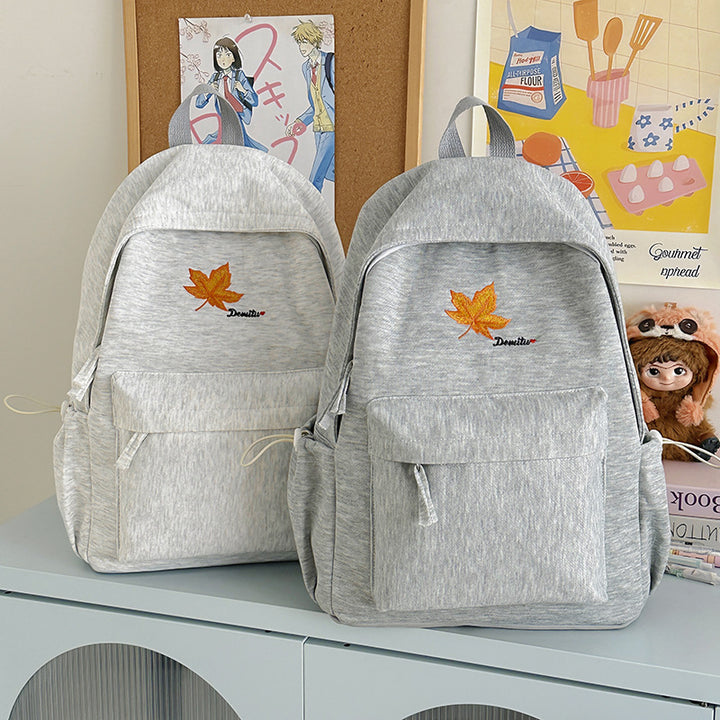 Casual Embroidered Leaf Backpack Kalsten