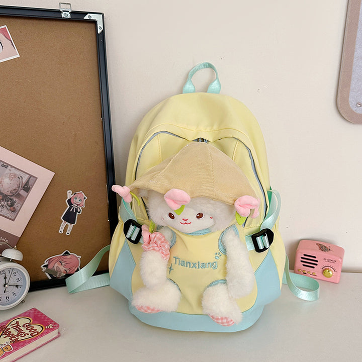 Backpack with Cute Plush Design and Practical Compartments Kalsten