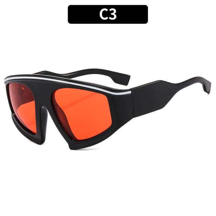Futuristic Geometric Shield Sunglasses