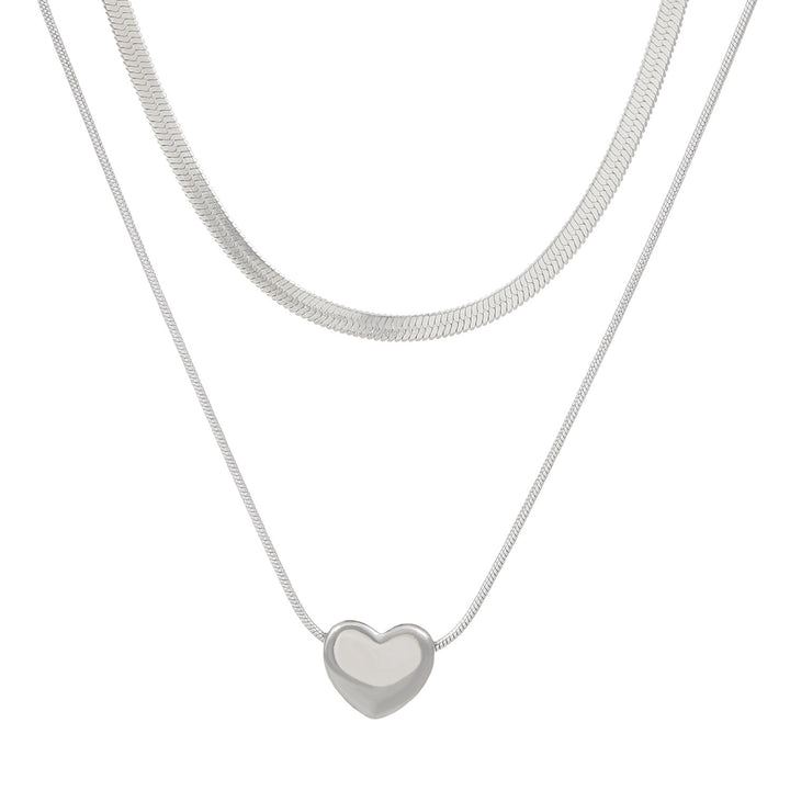 Double Layer Heart Pendant Necklace Kalsten
